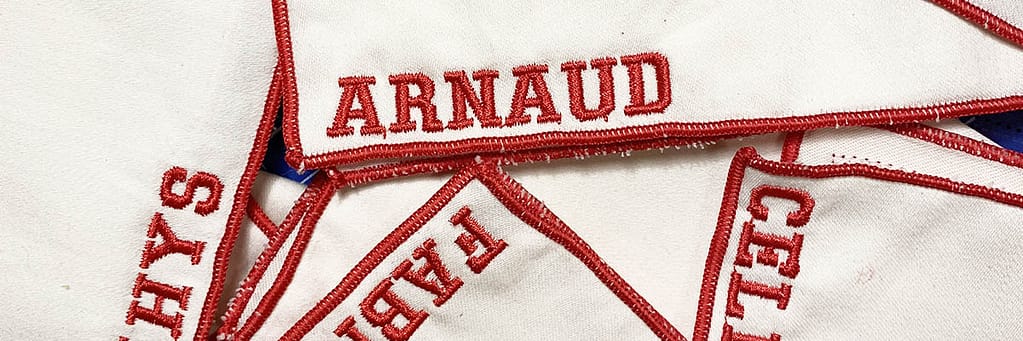 handkerchief with embroidered name