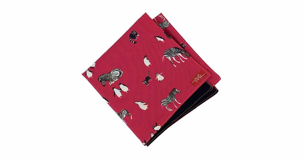 pink handkerchief with animal pattern
