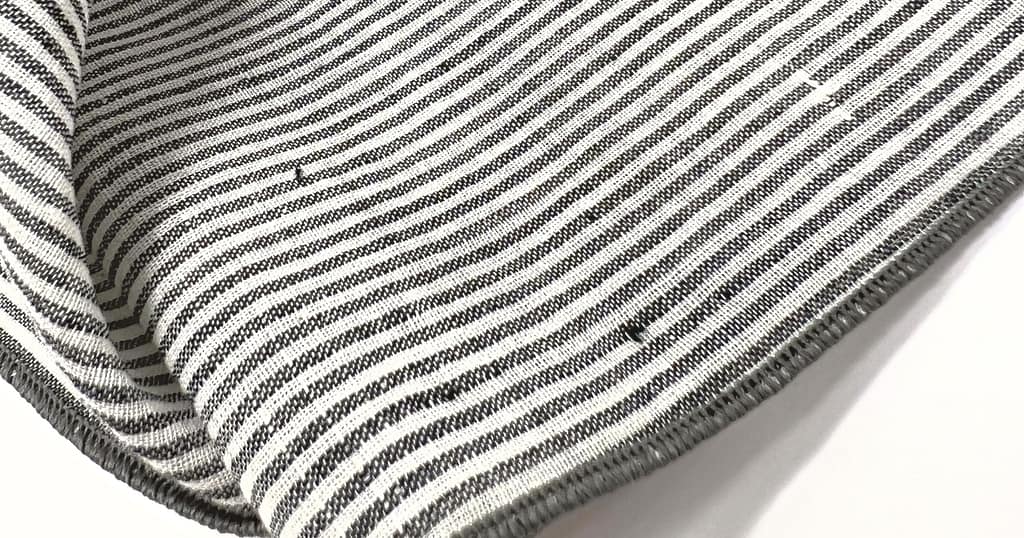 white and gray striped handkerchief