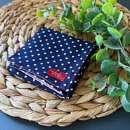 Thick Navy Spotted Handkerchief lined with White Cotton
