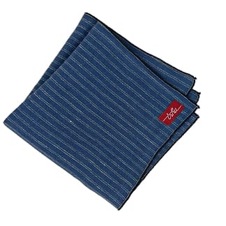 blue linen handkerchief with white stripes
