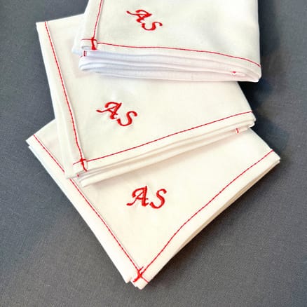 white handkerchiefs with personalized embroidery