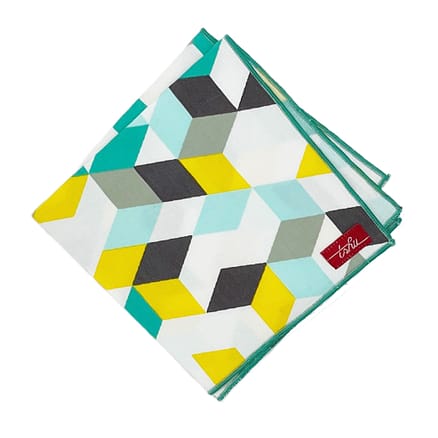 cotton handkerchief with geometric print