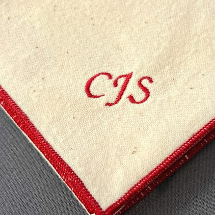 monogrammed handkerchief - handkerchief with initials - embroidered handkerchief - mens monogrammed handkerchief