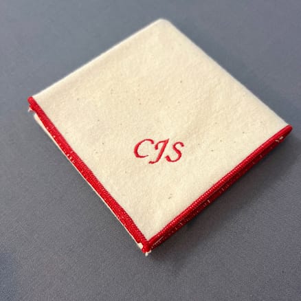 monogrammed flannel handkerchief