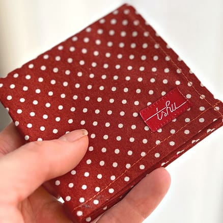 sienna handkerchief with polka dots