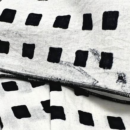 black and white cotton handkerchief
