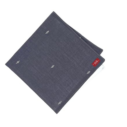 grey handkerchief with white embroidery