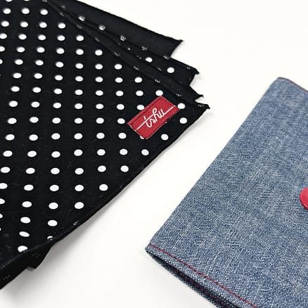 black and white spotted handkerchief