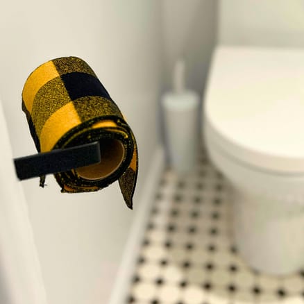 yellow and black plaid reusable toilet paper