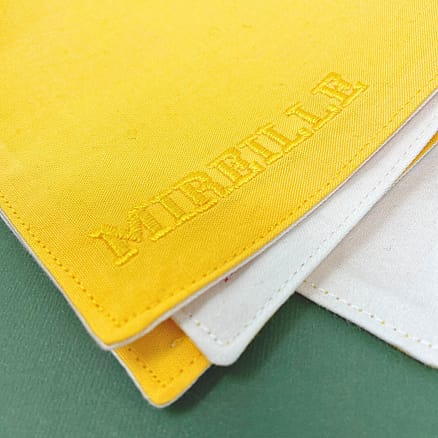 yellow embroidered handkerchief with name