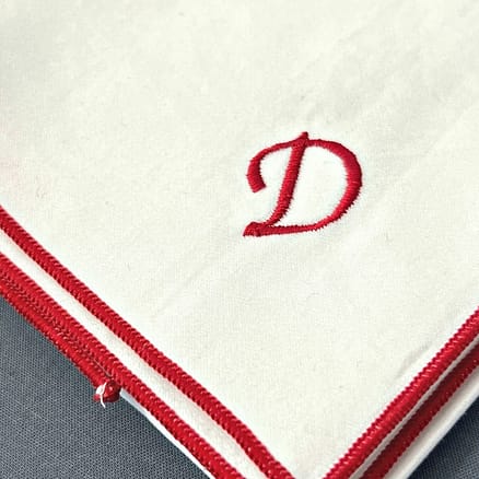 monogrammed handkerchief - handkerchief with initials - embroidered handkerchief - mens monogrammed handkerchief