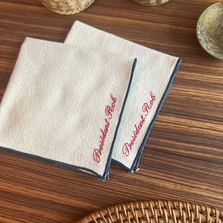soft flannel handkerchief with personalized embroidery
