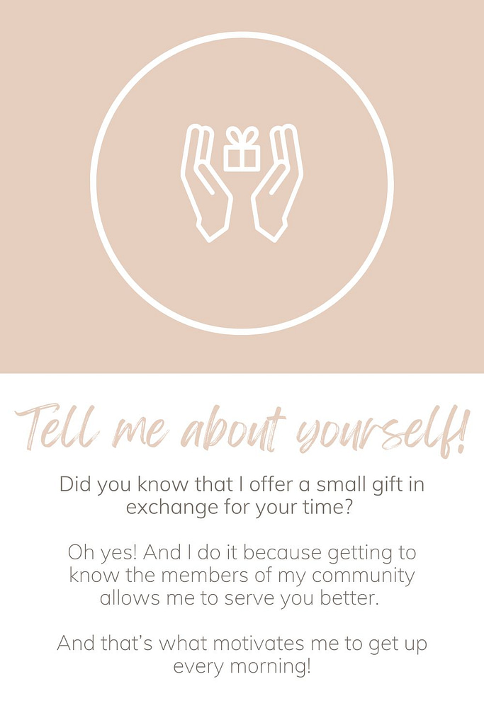 quick survey - Did you know that I offer a small gift in exchange for your time? 