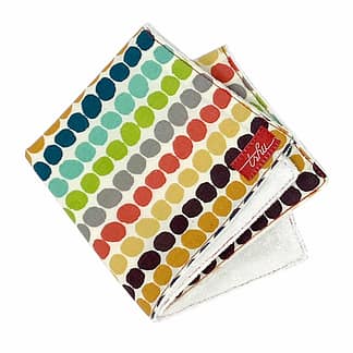 organic washcloth with multicolour spots