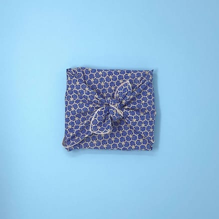 blue reusable gift wrapping