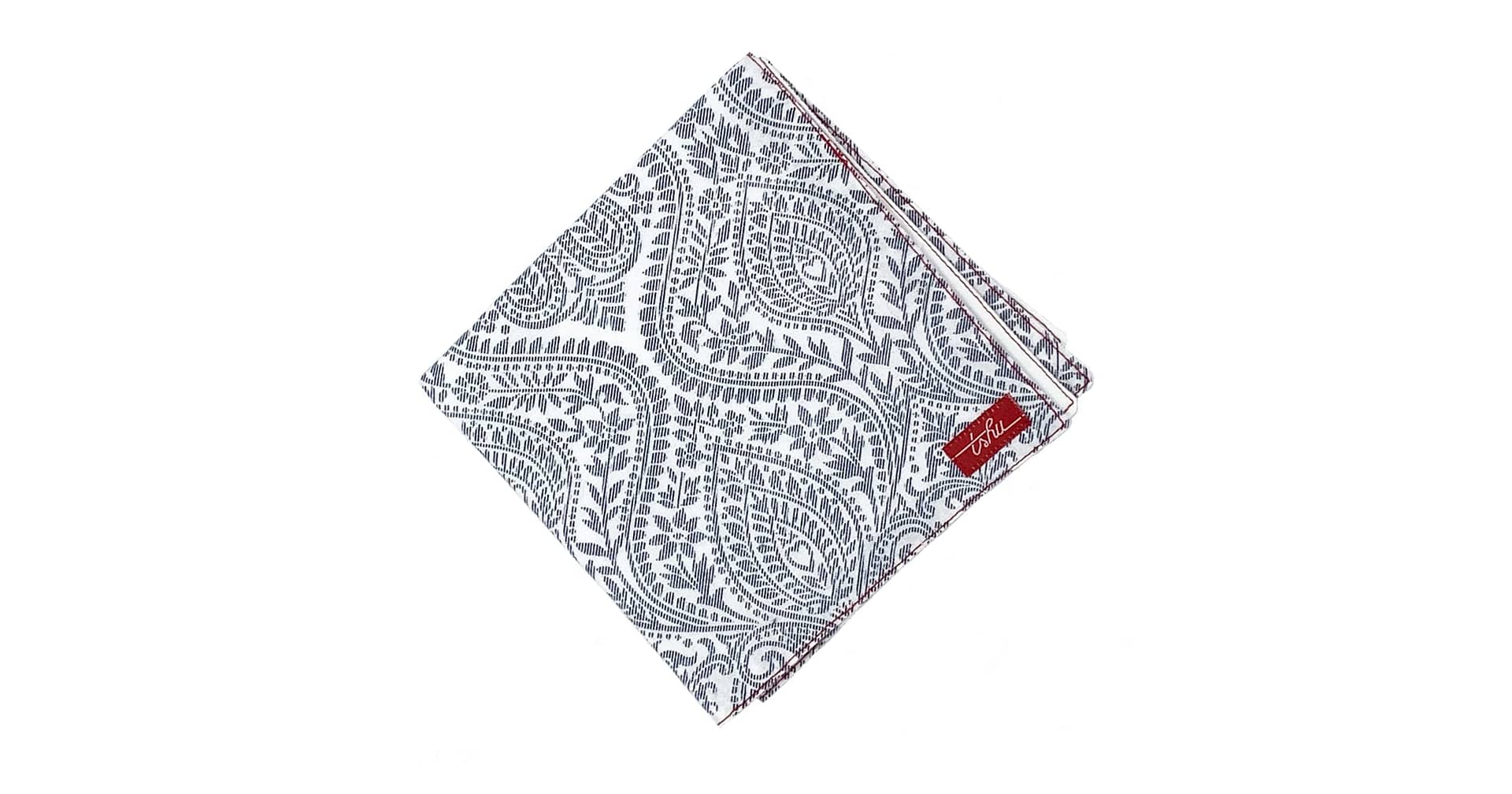 NAVY BLUE PAISLEY  PATTERN COTTON 18" HANKERCHIEF FOR MEN USE 