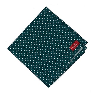 spotted green handkerchief with white polka dots