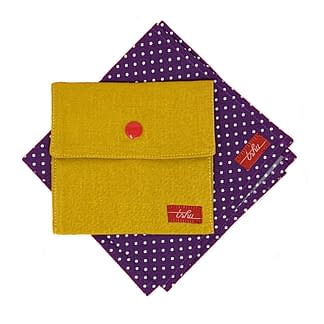 roger purple hanky with white polka dots